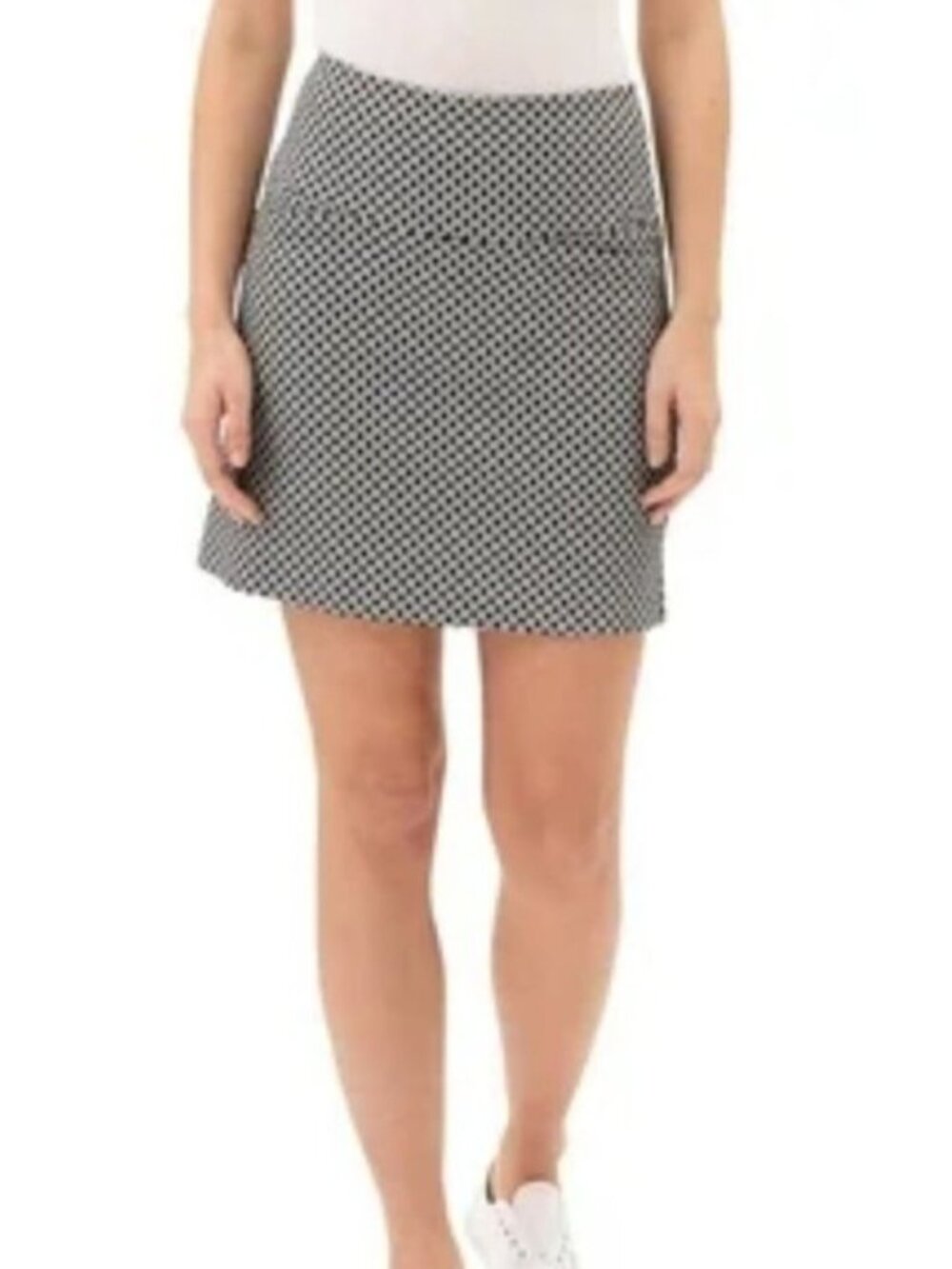S.C. & CO. Womens Pull On Tummy Control Skort Black Geometric Medium Golf Sporty